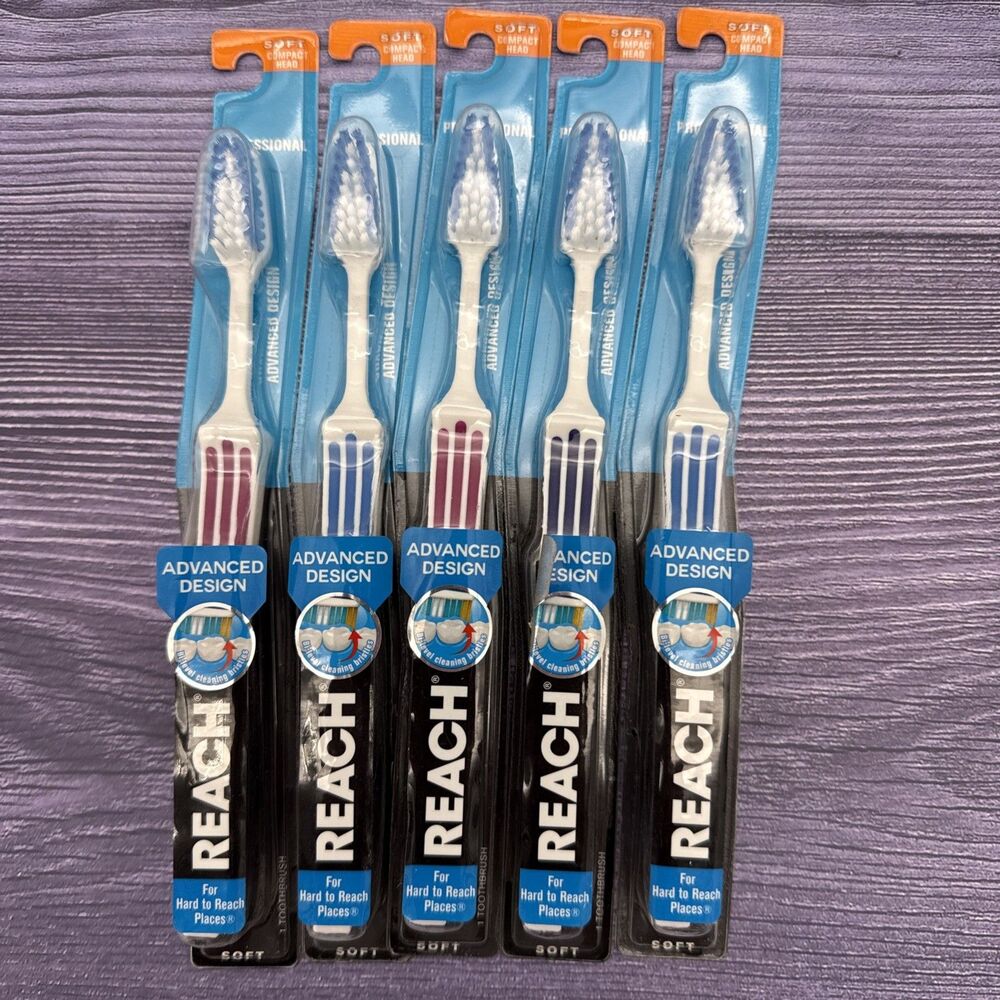 5 REACH Advanced Design Toothbrush Soft Compact Head 35 BiLevel Long Wear